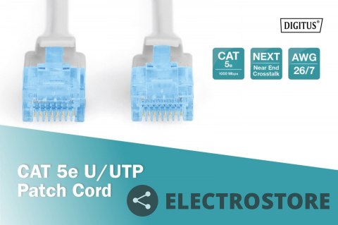 Digitus Patch cord U/UTP kat.5e PVC 7m Szary Digitus Patch cord U/UTP kat.5e PVC 7m Szary