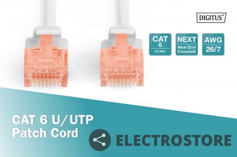 Digitus Patch cord U/UTP kat.6 PVC 3m szary Digitus Patch cord U/UTP kat.6 PVC 3m szary
