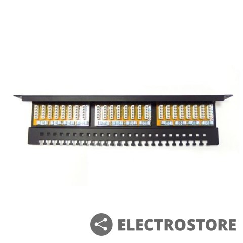 Digitus Panel krosowy (patch panel) 19'' 24x RJ45, kat.6, ekranowany, LSA poziom, prowadnica kabli, pola opisowe, 1U, czarny (kompletny) Digitus Panel krosowy (patch panel) 19'' 24x RJ45, kat.6, ekranowany, LSA poziom, prowadnica kabli, pola opisowe, 1U, czarny (kompletny)