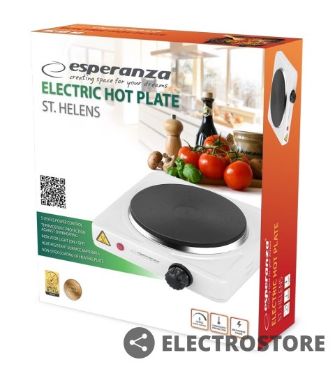 Esperanza KUCHENKA ELEKTRYCZNA ST. HELENS BIAŁA EKH003 Esperanza KUCHENKA ELEKTRYCZNA ST. HELENS BIAŁA EKH003