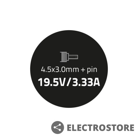 Qoltec Zasilacz do HP Compaq 65W | 19.5V | 3.33A | 4.5*3.0+pin Qoltec Zasilacz do HP Compaq 65W | 19.5V | 3.33A | 4.5*3.0+pin
