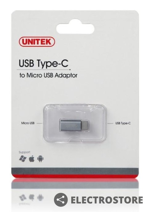Unitek Adapter USB TYP-C do microUSB; Y-A027AGY Unitek Adapter USB TYP-C do microUSB; Y-A027AGY