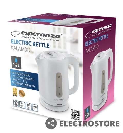 Esperanza CZAJNIK ELEKTRYCZNY KALAMBO 1.7L BIAŁY Esperanza CZAJNIK ELEKTRYCZNY KALAMBO 1.7L BIAŁY