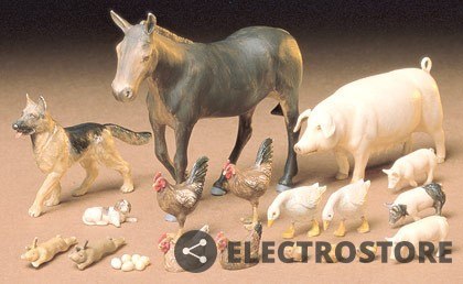 Tamiya Model plastikowy Zestaw zwierząt gospodarskich