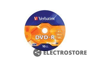Verbatim DVD-R 16x 4.7GB 10P SP Matt Silver Wrap 43729