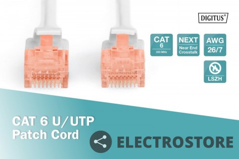 Digitus Patch cord nieekranowany U/UTP Kat.6 AWG 26/7 miedź LSOH 7,0 m Szary Digitus Patch cord nieekranowany U/UTP Kat.6 AWG 26/7 miedź LSOH 7,0 m Szary