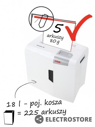 HSM Niszczarka shredstar X5 ścinki 4x30mm P-4,CD