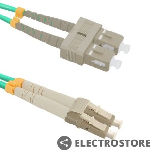Qoltec Patchcord światłowodowy LC/UPC-SC/UPC | MultiMode | 50/125 | OM4 | 1m