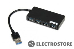 IBOX Hub USB 3.0 4-porty, slim IUH3F56 (4x USB 3.0) Czarny