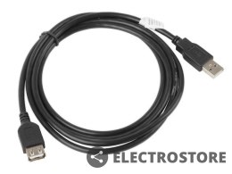 Lanberg Przedłużacz kabla USB 2.0 AM-AF czarny 1.8M
