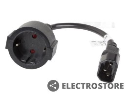 Lanberg Przedłużacz kabla zasilającego IEC 320 C14 - Schuko 20cm czarny