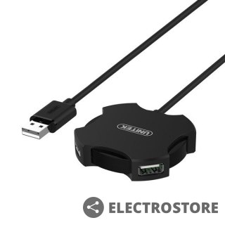 Unitek HUB 4x USB 2.0 micro - czarny + OTG; Y-2178