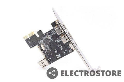 Digitus Karta (Kontroler) Firewire (400) PCI Exp., 2xZew. 1xZew.(Mini) IEEE1394a 6pin+Mini,Low Profile,VT6308P Digitus Karta (Kontroler) Firewire (400) PCI Exp., 2xZew. 1xZew.(Mini) IEEE1394a 6pin+Mini,Low Profile,VT6308P