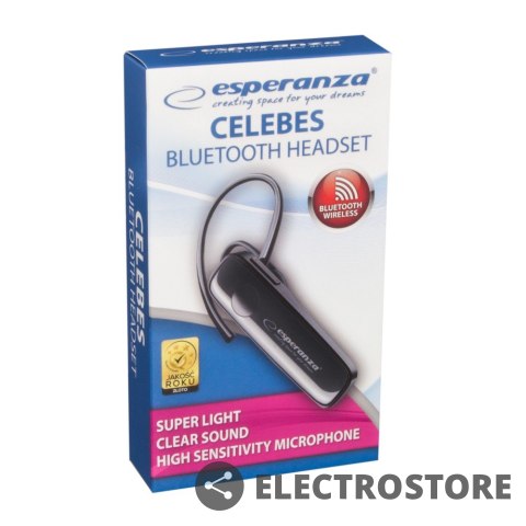 Esperanza Słuchawka douszna bluetooth Celebes czarna Esperanza Słuchawka douszna bluetooth Celebes czarna