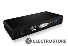 IcyBox IB-DK2241AC USB,HDMI,LAN,DVI-I,Mic