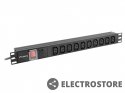 Lanberg Listwa zasilająca Rack PDU 19 cali 1U 10A 10X IEC C13 2m C14 czarna