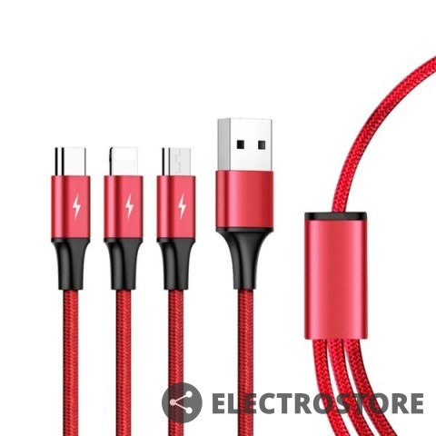 Unitek Kabel ładujący 3-in-1 USB - USB-C/microUSB/Lightning, 1,2m; C4049RD Unitek Kabel ładujący 3-in-1 USB - USB-C/microUSB/Lightning, 1,2m; C4049RD