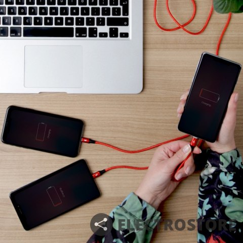Unitek Kabel ładujący 3-in-1 USB - USB-C/microUSB/Lightning, 1,2m; C4049RD Unitek Kabel ładujący 3-in-1 USB - USB-C/microUSB/Lightning, 1,2m; C4049RD