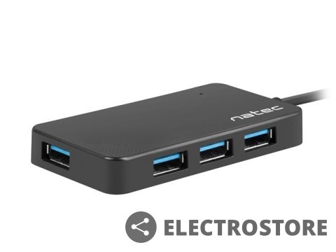 Natec Koncentrator USB 4 porty Moth USB 3.0 czarny Natec Koncentrator USB 4 porty Moth USB 3.0 czarny