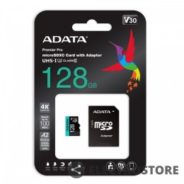 Adata Karta pamięci microSD Premier Pro 128 GB UHS1 U3 V30 A2 + adapter
