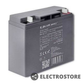 Qoltec Akumulator AGM 12V | 17Ah | max. 255A