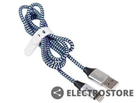 Tracer Kabel USB 2.0 iPhone AM lightning 1,0m czarno-niebieski Tracer Kabel USB 2.0 iPhone AM lightning 1,0m czarno-niebieski
