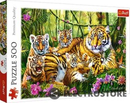 Trefl Puzzle 500 elementów - Rodzina Tygrysów