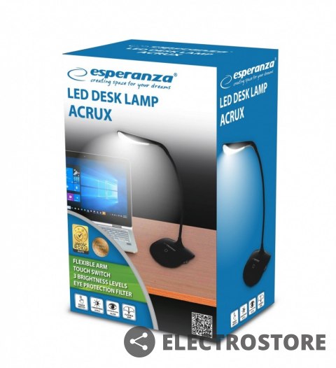 Esperanza Lampka led biurkowa Acrux czarna Esperanza Lampka led biurkowa Acrux czarna
