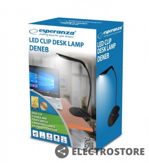 Esperanza Lampka led biurkowa Deneb czarna Esperanza Lampka led biurkowa Deneb czarna
