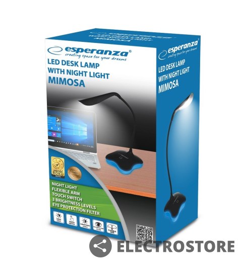 Esperanza Lampka led biurkowa mimosa czarna Esperanza Lampka led biurkowa mimosa czarna