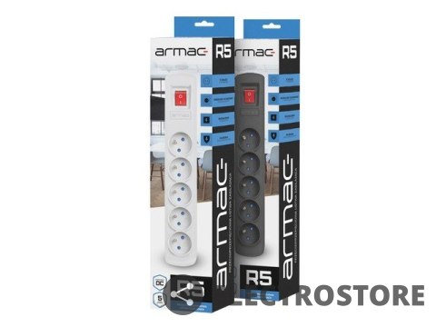 Armac Listwa zasilająca R5 3m 5x230V PL 10A Czarna Armac Listwa zasilająca R5 3m 5x230V PL 10A Czarna