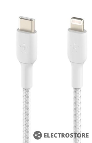Belkin Kabel Braided USB-C Lightning 2m biały