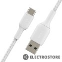 Belkin Kabel Braided USB-C USB-A 3m biały