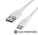 Belkin Kabel Braided USB-C USB-A 3m biały