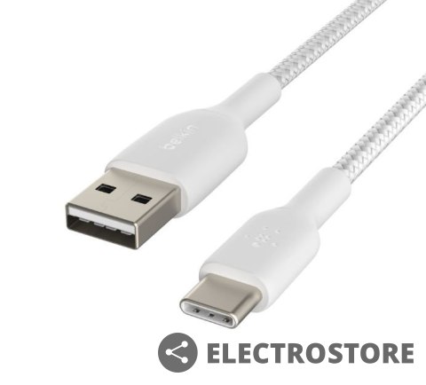 Belkin Kabel Braided USB-C USB-A 3m biały Belkin Kabel Braided USB-C USB-A 3m biały