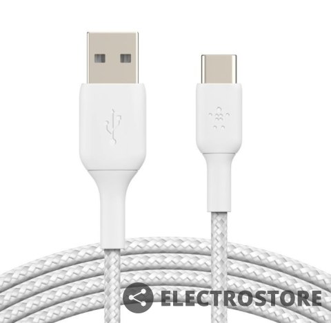 Belkin Kabel Braided USB-C USB-A 3m biały Belkin Kabel Braided USB-C USB-A 3m biały