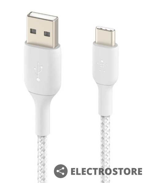 Belkin Kabel Braided USB-C USB-A 3m biały Belkin Kabel Braided USB-C USB-A 3m biały