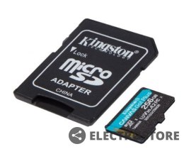 Kingston Karta pamięci microSD 256GB Canvas Go Plus 170/90MB/s Adapter