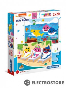 Clementoni Puzzle 2x20 elementów Super kolor Baby Shark