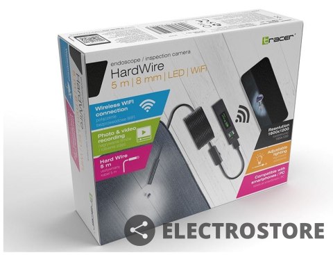 Tracer Kamera endoskopowa HardWire 5M 8MM LED WIFI Tracer Kamera endoskopowa HardWire 5M 8MM LED WIFI