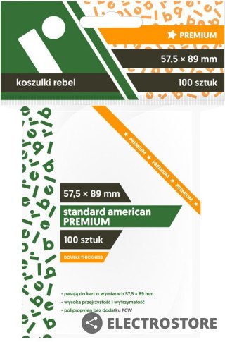 Rebel Koszulki 57,5 x 89 mm standard American Premium 100 sztuk