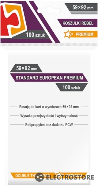 Rebel Koszulki 59 x 92 mm Standard European Premium 100 sztuk