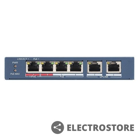 Hikvision Swich PoE 6-portowy DS-3E0106HP-E Hikvision Swich PoE 6-portowy DS-3E0106HP-E