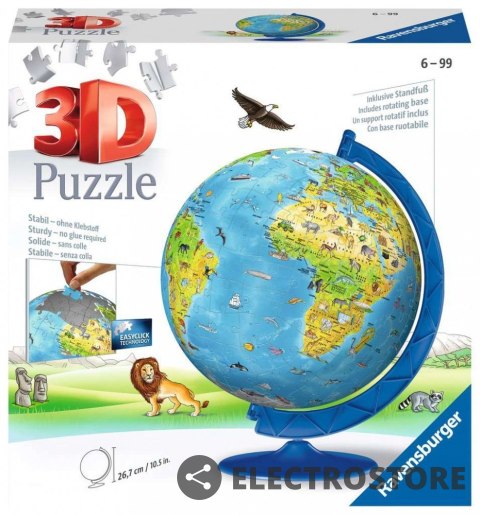 Ravensburger Polska Puzzle 180 elementów 3D Kula Dziecinny globus