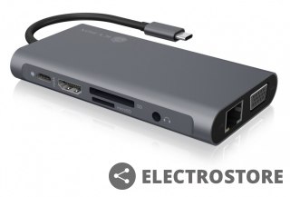 IcyBox Stacja dokująca IB-DK4040-CPD TYPE-C z dwoma interfejsami wideo