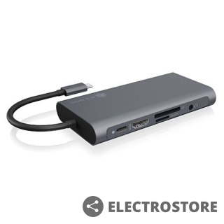 IcyBox Stacja dokująca IB-DK4040-CPD TYPE-C z dwoma interfejsami wideo