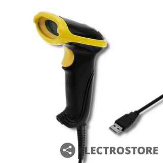 Qoltec Laserowy czytnik kodów 1D | 2D | USB |Czarny