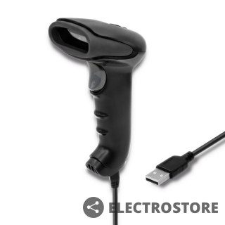 Qoltec Laserowy czytnik kodów kreskowych 1D | CCD | USB | Czarny