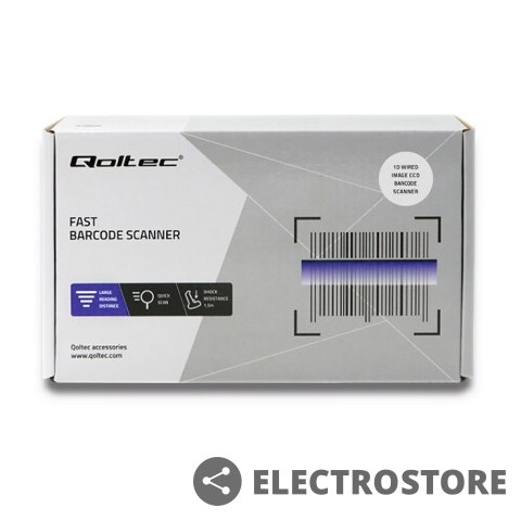 Qoltec Laserowy czytnik kodów kreskowych 1D | CCD | USB | Czarny Qoltec Laserowy czytnik kodów kreskowych 1D | CCD | USB | Czarny