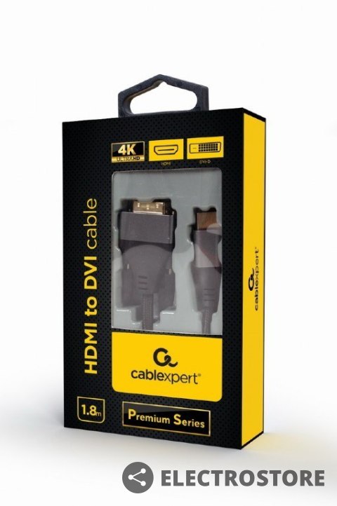 Gembird Kabel HDMI do DVI w oplocie 1.8m pozłacane końcówki Gembird Kabel HDMI do DVI w oplocie 1.8m pozłacane końcówki